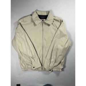 Claiborne Men's Microfiber Lined Jacket Tan Full Zip Lightweight Casual L